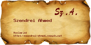 Szendrei Ahmed névjegykártya